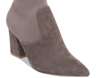 Steve Madden Women's Stretch Remy Sock Pointed Toe Block Heel Dress Booties Gray Size 6 M