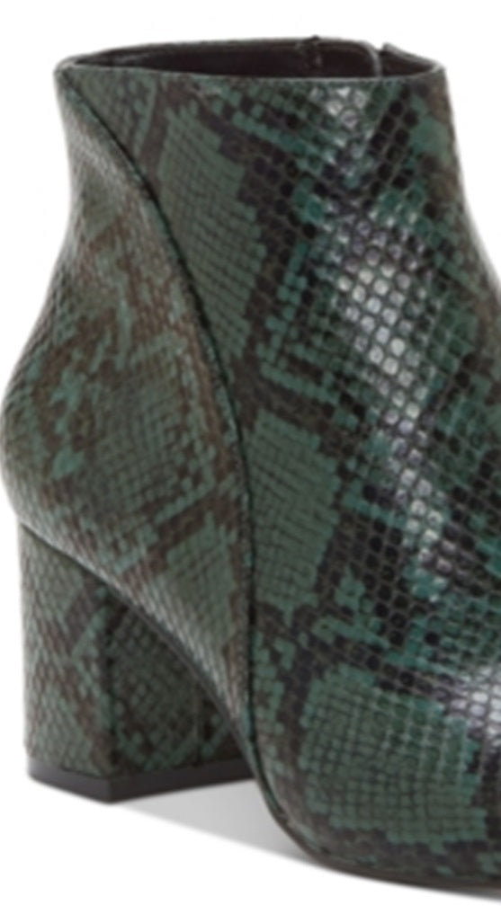 INC International Concepts Women's Floriann Block Heel Ankle Booties Green Size 7.5