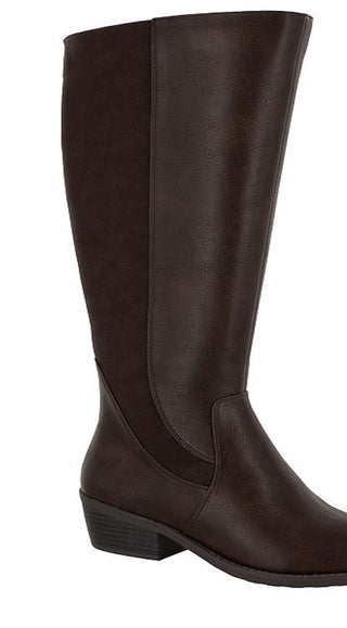 Easy Street Women's Cortland Wide Calf Riding Boots Brown Size 6M