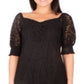 NY Collection Women's Lace Sweetheart Neck Dress Black Size Petite X-Small