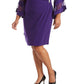 R & M Richards Women's Bell Sleeve Wrap Dress Purple Size 18W