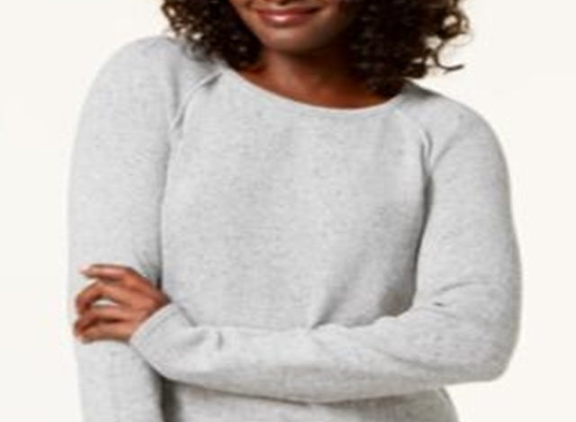 Karen Scott Women's Curved Hem Sweater Gray Size Medium