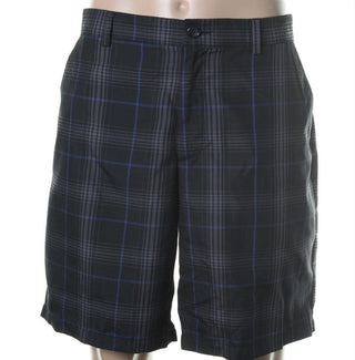 Greg Norman Men's Plaid Moisture Wicking Casual Shorts Chocolate Size 12 M