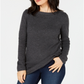 Karen Scott Women's Solid Curved Hem Tunic Sweater Black Size X-Small