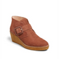 Jack Rogers Women's Casual Toffee Buckle Front Izzie Suede Wedge Bootie Brown Size 8.5