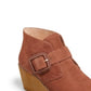 Jack Rogers Women's Casual Toffee Buckle Front Izzie Suede Wedge Bootie Brown Size 8.5