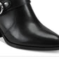Marc Fisher Women's Victa Leather Pointed Toe Ankle Boots Black Size 9 M