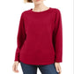 Karen Scott Women's Sport Fleece Sweatshirt Red Size Medium
