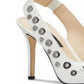 Nine West Women's Pumps Tatin Leather Slingback White Size 8.5 M