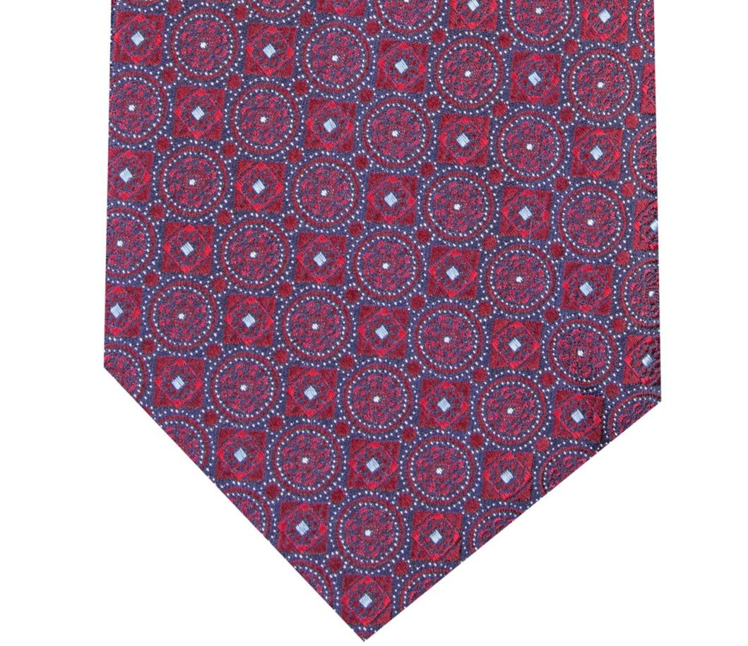 Tasso Elba Men's Neat Silk Classic Neck Tie Red Size Regular
