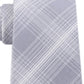 Kenneth Cole Reaction Men's Tyler Grid Plaid Neck Tie Gray Size Regular