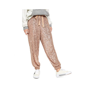 Free People Women's Night Moves Sequin Harem Pants Gold Size S