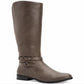 Style & Co Women's Kindell Leather Almond Toe Knee High Fashion Boots Gray Size 8M-WC