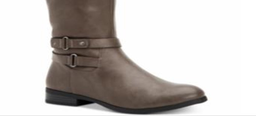 Style & Co Women's Kindell Leather Almond Toe Knee High Fashion Boots Gray Size 8M-WC