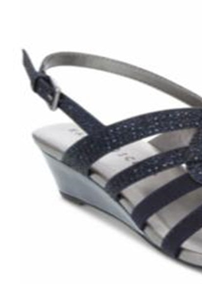 Karen Scott Women's Dasha Fabric Open Toe Casual Ankle Strap Sandals Blue Size 7.5 M