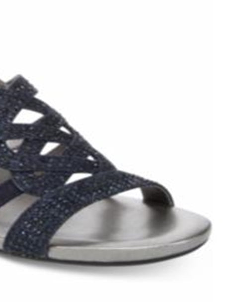 Karen Scott Women's Dasha Fabric Open Toe Casual Ankle Strap Sandals Blue Size 7.5 M