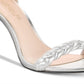 Rachel Zoe Women's Ella Leather Open Toe Formal Ankle Strap Silver Size 9 M