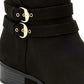 Charter Club Women's Buckle Accent Cushioned Jaimee Almond Toe Block Heel Zip up Booties Black Size 10.5 M