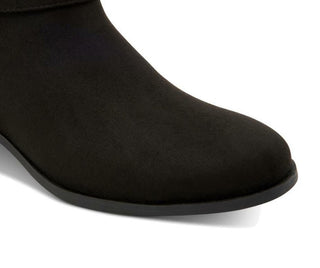 Charter Club Women's Buckle Accent Cushioned Jaimee Almond Toe Block Heel Zip up Booties Black Size 10.5 M