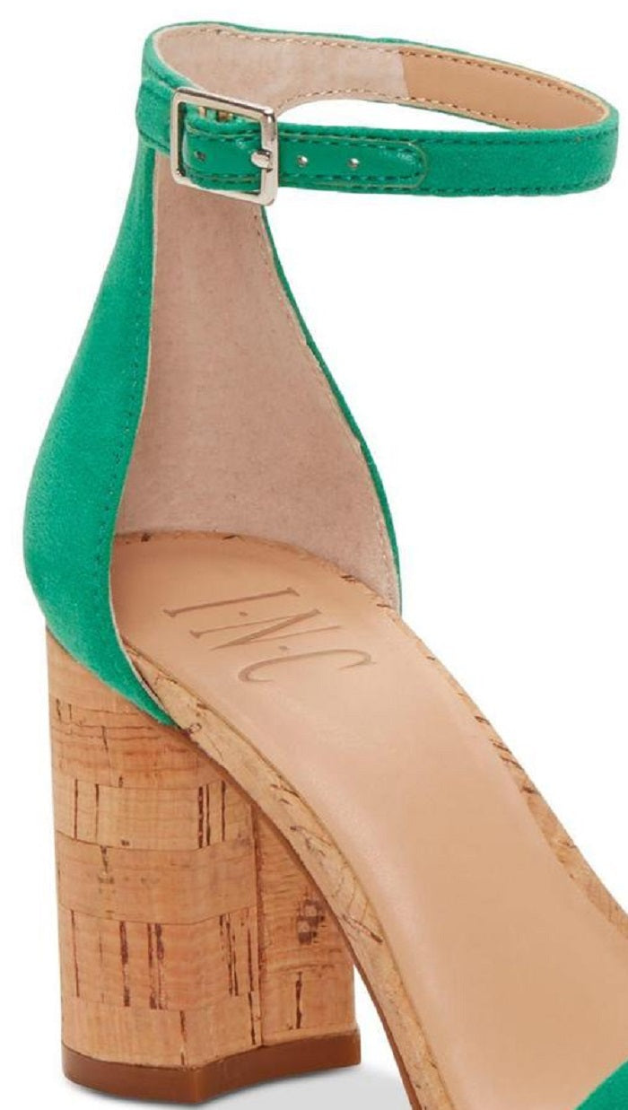 INC International Concepts Women's Wanada Open Toe Ankle Strap Classic Pumps Green Size 9.5 M-WC