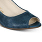 Women's Anne Klein Meredith Peep Toe Pump Leather Blue Size 7.5 M