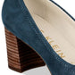 Women's Anne Klein Meredith Peep Toe Pump Leather Blue Size 7.5 M