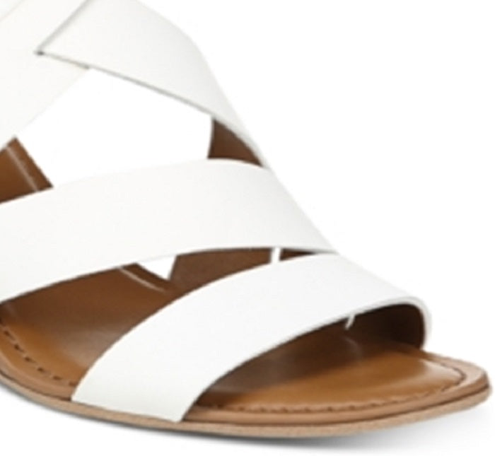 Franco Sarto Women's Leather Open Toe Casual Slingback Shoes White Size 10 M