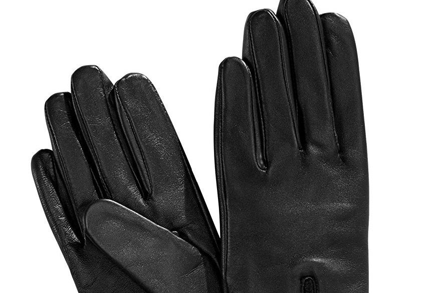 New Charter Club Fleece-Lined Genuine Leather Gloves NWT Black  Size Medium