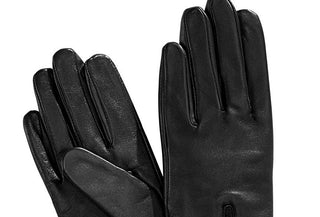 New Charter Club Fleece-Lined Genuine Leather Gloves NWT Black  Size Medium