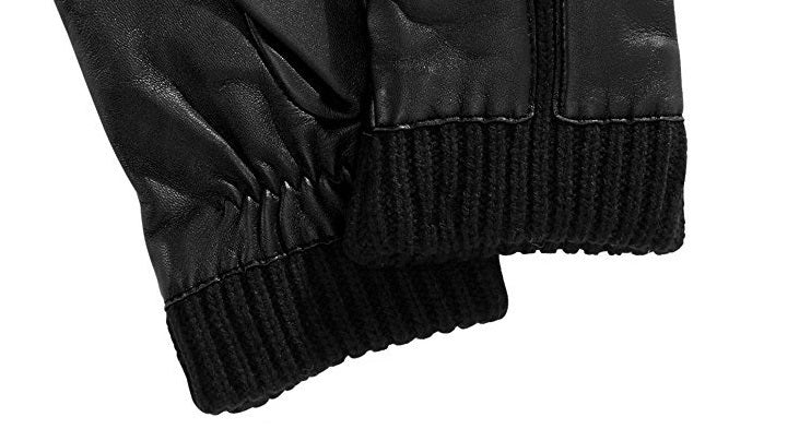 New Charter Club Fleece-Lined Genuine Leather Gloves NWT Black  Size Medium