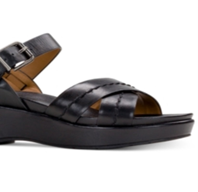 Patricia Nash Women's Leila Wedge Sandals Black Size 9.5 M