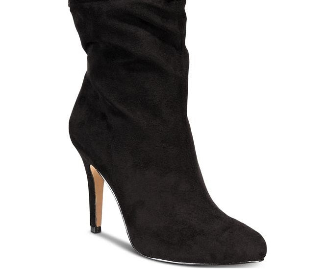 INC International Concepts Women's Tahjai Fabric Pointed Toe Mid Calf Fashion Black Size 10 M