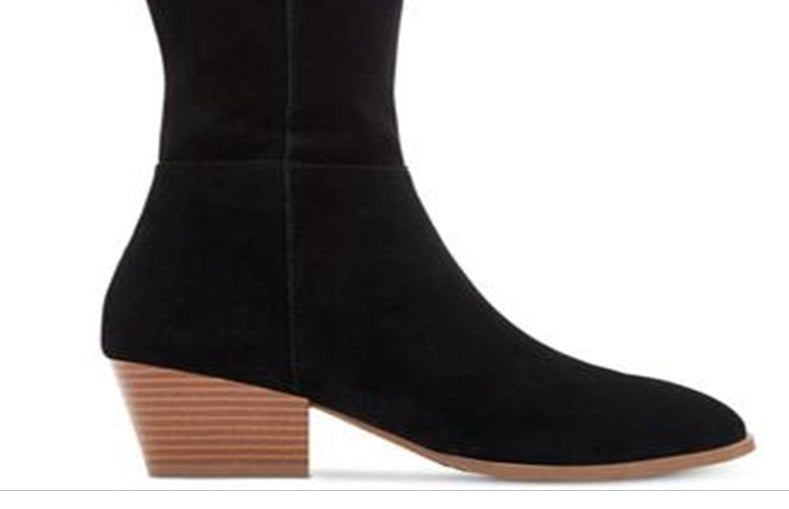 Style & Co. Women's Izalea Leather Almond Toe Knee High Fashion Black Size 8 M