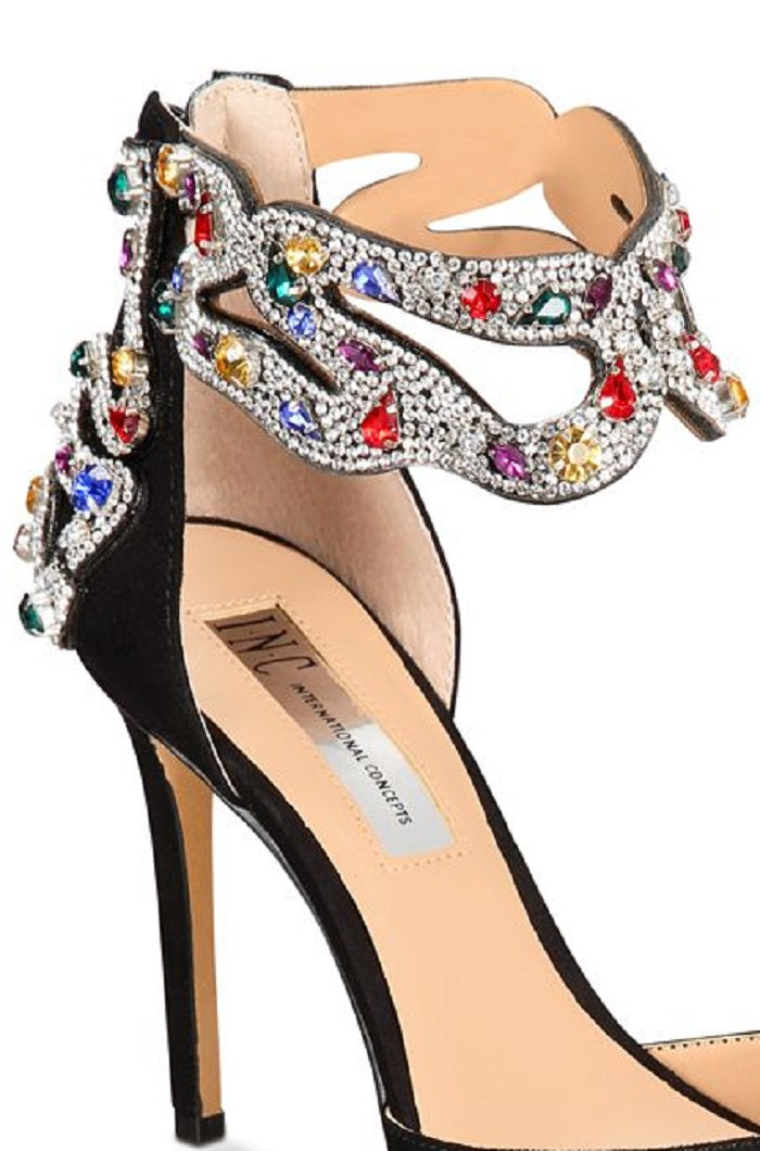 INC International Concepts Women's Ankle Strap Pumps Black Size 9.5M