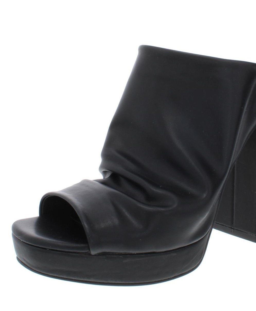 Madden Girl Women's Lambie Faux Leather Slouchy Mules Black Size 9