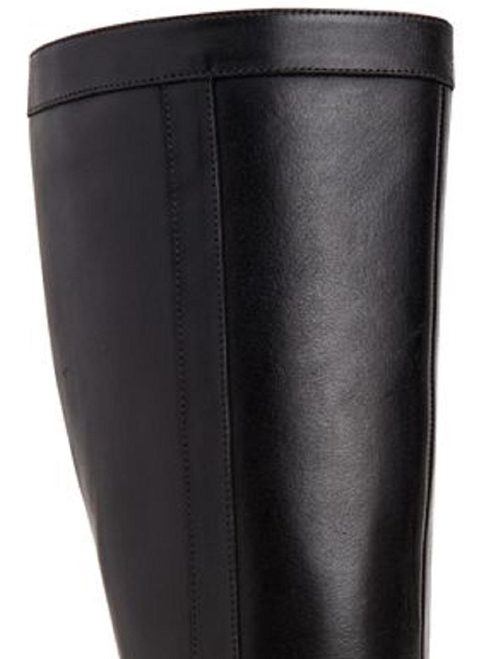 Giani Bernini Women's Rozario Leather Almond Toe Knee High Black Size 8W-WC
