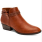 Style & Co Women's Round Toe Block Heel Zip up Booties Brown Size 10 M