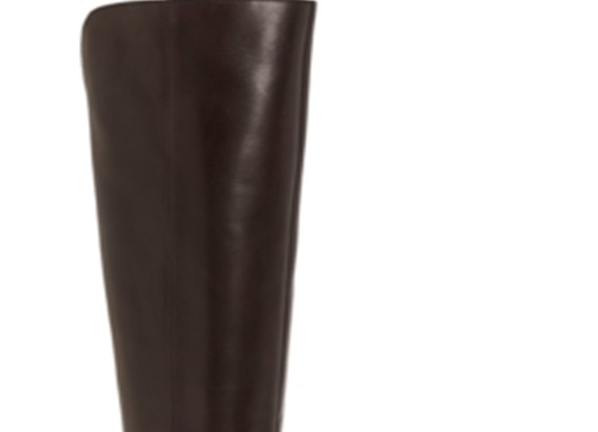 INC International Concepts Women's Fadora Boot Leather Round Toe Black