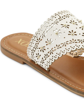 XOXO Women's Rhonda Slip on Sandals White Size 6.5M