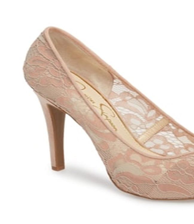 Jessica Simpson Women's Parisah Lace Pump Brown Size 10 M