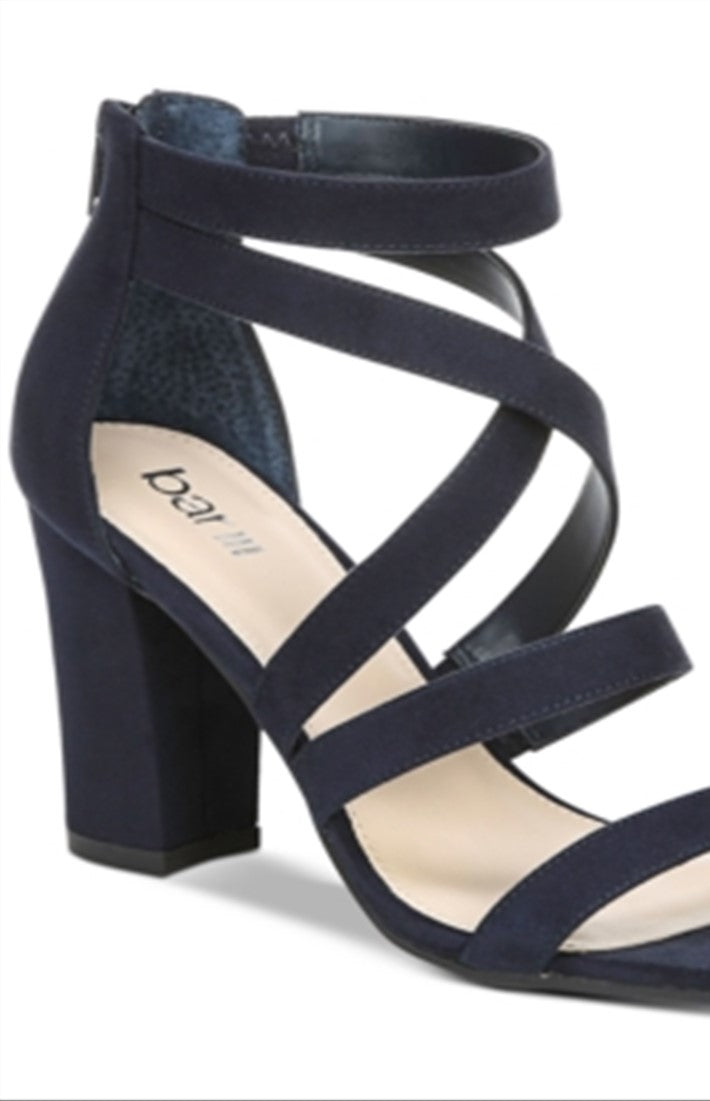 Bar III Women's Blythe Strappy Dress Sandals Navy  Size 5.5 M