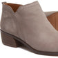 Franco Sarto Women's Rich Suede Cushioned Laslo Block Heel Zip up Leather Booties Gray Size 7 M