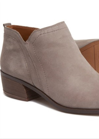 Franco Sarto Women's Rich Suede Cushioned Laslo Block Heel Zip up Leather Booties Gray Size 7 M