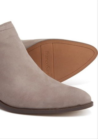 Franco Sarto Women's Rich Suede Cushioned Laslo Block Heel Zip up Leather Booties Gray Size 7 M