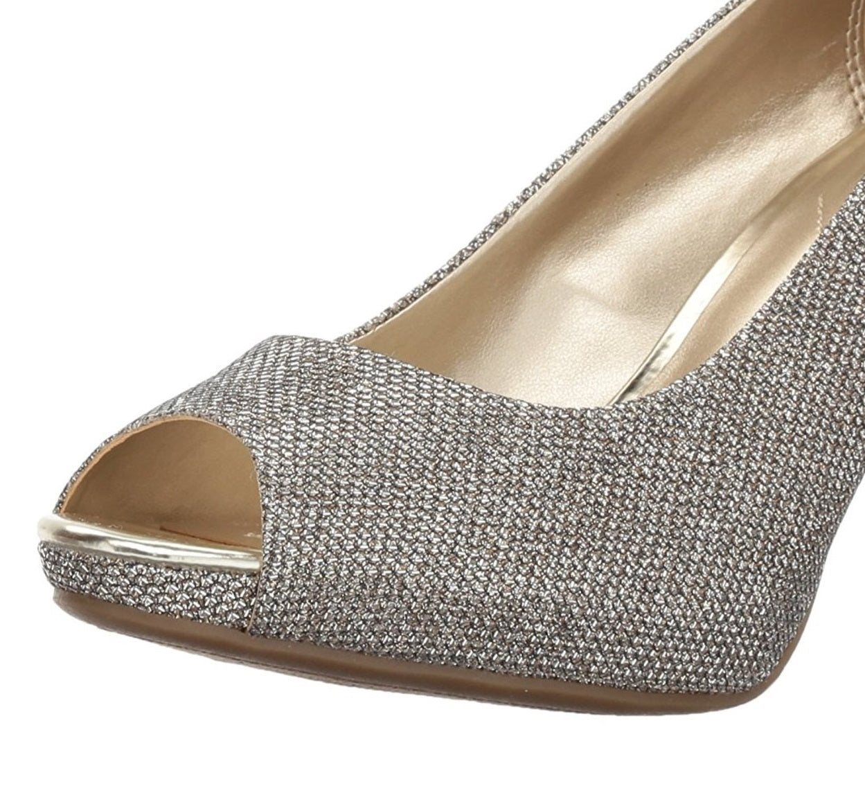 Bandolino Women's  Textured Rainaa Peep-Toe Pump Yellow Size 10.5 M