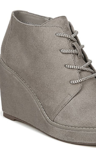 Carlos by Carlos Santana Women's Wills Lace up Wedge Snadel Gray Size 8.5 M