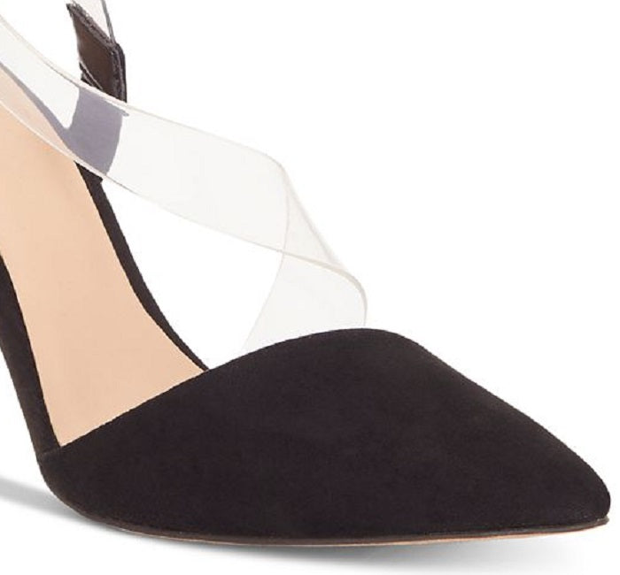 INC International Concepts Women's Pointed Toe Ankle Wrap Classic Pumps Black Size 10 M