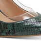 INC International Concepts Women's Khione Vinyl Pieced Multi Animal Pumps Green Size 8.5 M