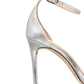 Rachel Zoe Women's ELLA Fabric Open Toe Special Occasion Ankle Silver Size 10.0