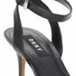 DKNY Women's Leather Open Toe Ankle Strap Classic Pumps Black Size 7.5